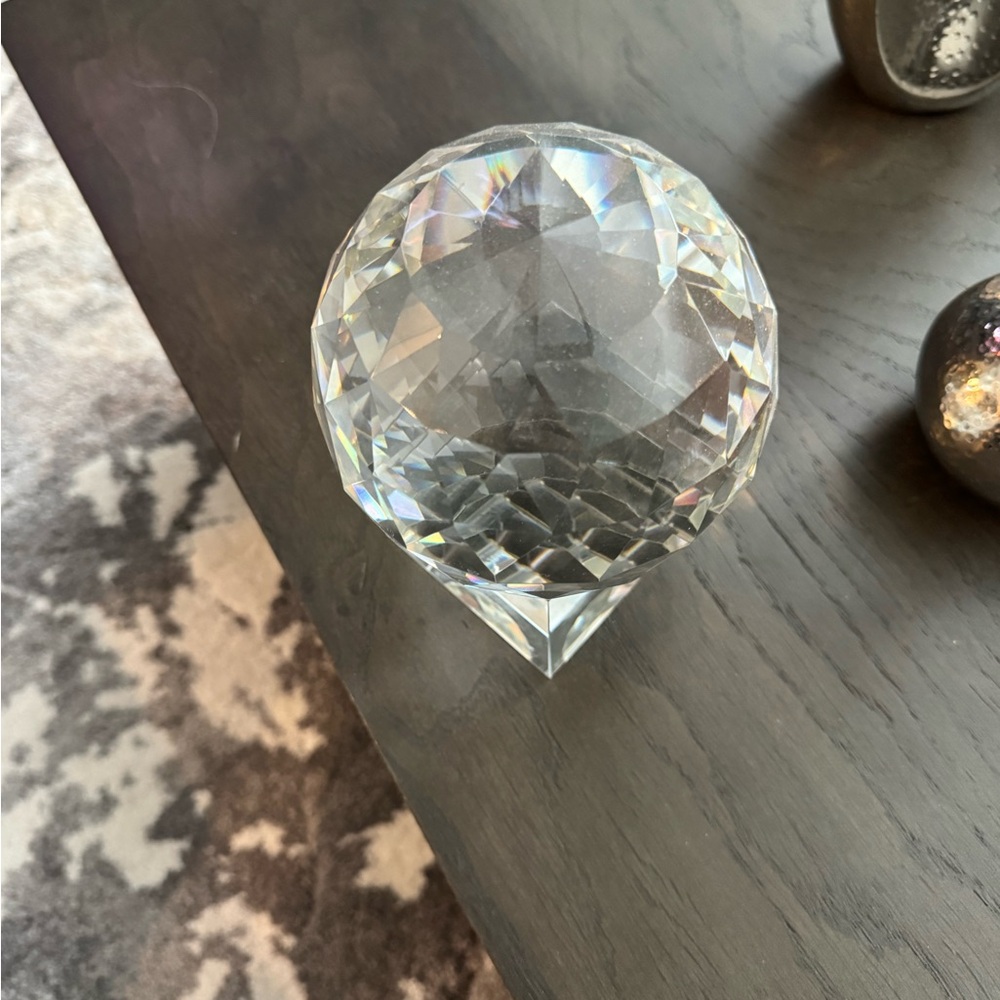 Crystal Faceted Sphere Decor